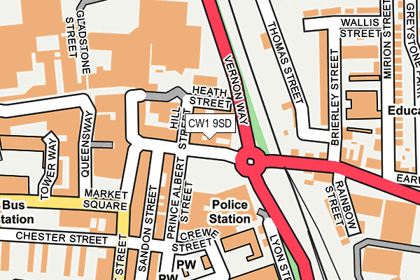 CW1 9SD map - OS OpenMap – Local (Ordnance Survey)
