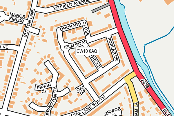CW10 0AQ map - OS OpenMap – Local (Ordnance Survey)