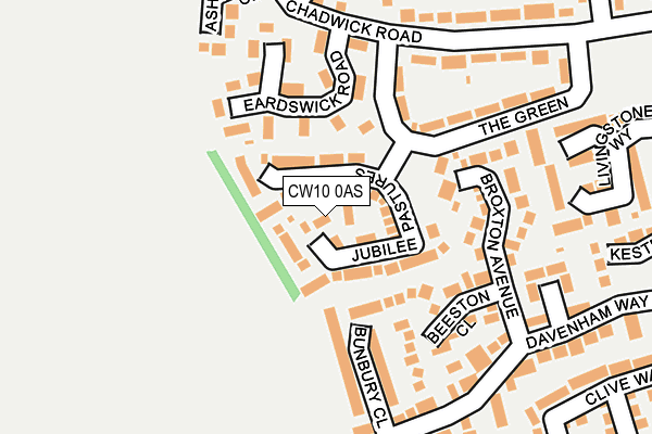 CW10 0AS map - OS OpenMap – Local (Ordnance Survey)