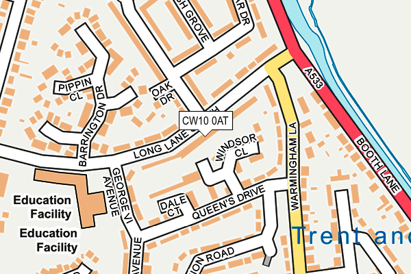 CW10 0AT map - OS OpenMap – Local (Ordnance Survey)