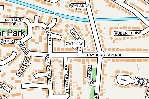 CW10 0AY map - OS OpenMap – Local (Ordnance Survey)