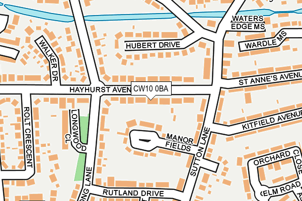 CW10 0BA map - OS OpenMap – Local (Ordnance Survey)