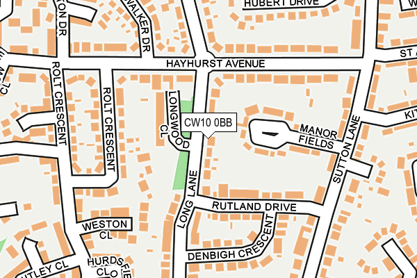 CW10 0BB map - OS OpenMap – Local (Ordnance Survey)