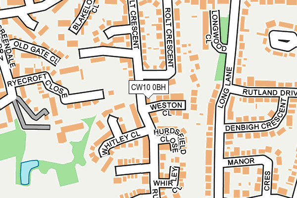 CW10 0BH map - OS OpenMap – Local (Ordnance Survey)