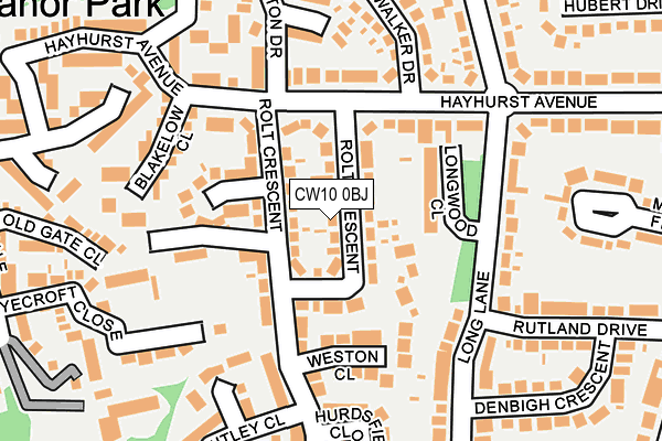 CW10 0BJ map - OS OpenMap – Local (Ordnance Survey)