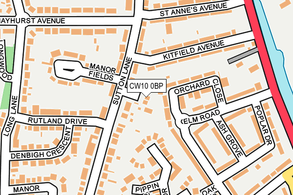 CW10 0BP map - OS OpenMap – Local (Ordnance Survey)