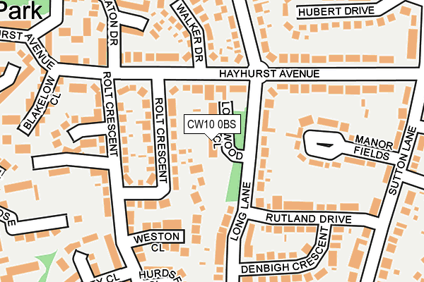 CW10 0BS map - OS OpenMap – Local (Ordnance Survey)