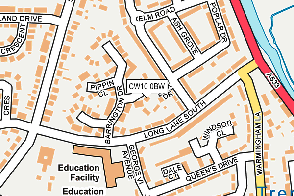 CW10 0BW map - OS OpenMap – Local (Ordnance Survey)