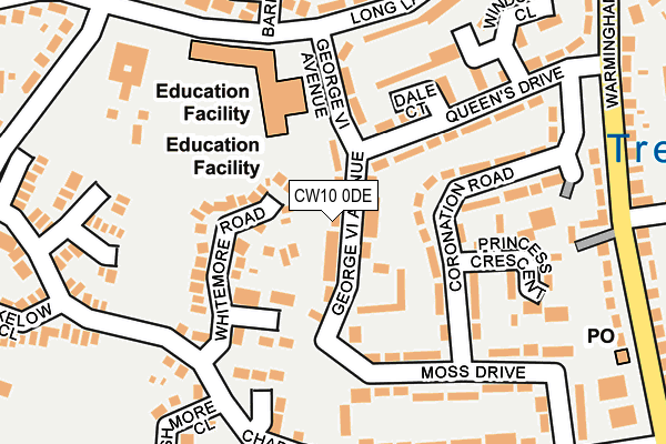 CW10 0DE map - OS OpenMap – Local (Ordnance Survey)