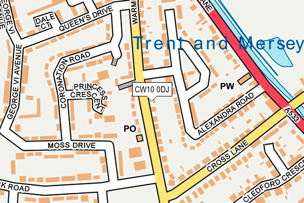 CW10 0DJ map - OS OpenMap – Local (Ordnance Survey)