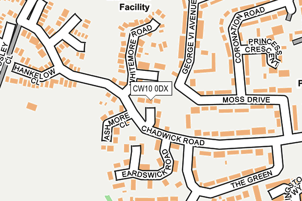 CW10 0DX map - OS OpenMap – Local (Ordnance Survey)