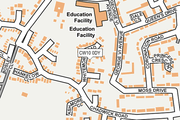 CW10 0DY map - OS OpenMap – Local (Ordnance Survey)