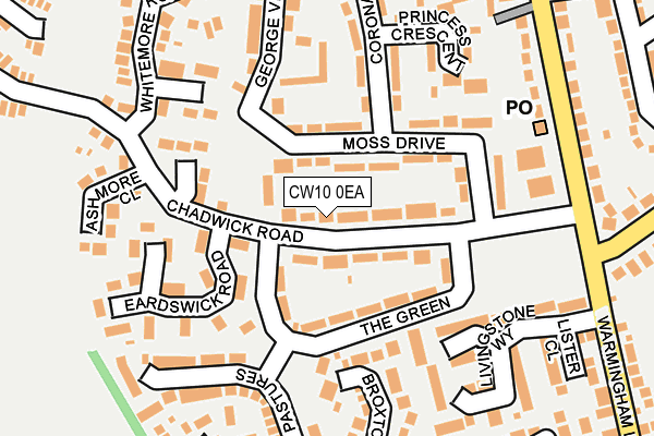 CW10 0EA map - OS OpenMap – Local (Ordnance Survey)