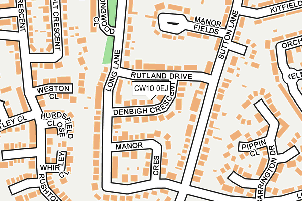 CW10 0EJ map - OS OpenMap – Local (Ordnance Survey)