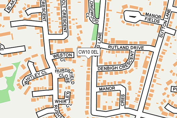 CW10 0EL map - OS OpenMap – Local (Ordnance Survey)