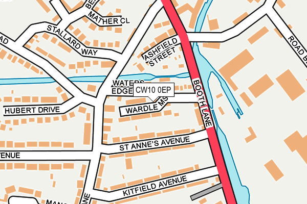 CW10 0EP map - OS OpenMap – Local (Ordnance Survey)