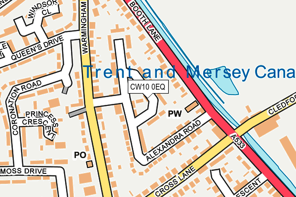 CW10 0EQ map - OS OpenMap – Local (Ordnance Survey)