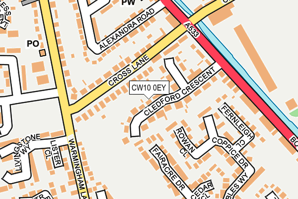 CW10 0EY map - OS OpenMap – Local (Ordnance Survey)