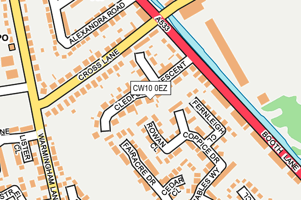 CW10 0EZ map - OS OpenMap – Local (Ordnance Survey)