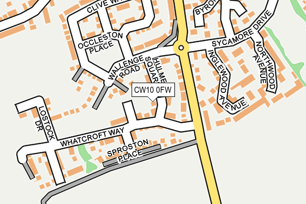 CW10 0FW map - OS OpenMap – Local (Ordnance Survey)