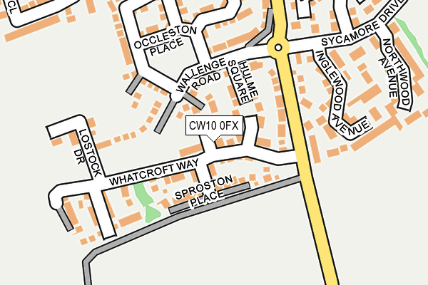 CW10 0FX map - OS OpenMap – Local (Ordnance Survey)