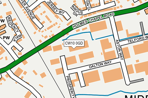 CW10 0GD map - OS OpenMap – Local (Ordnance Survey)
