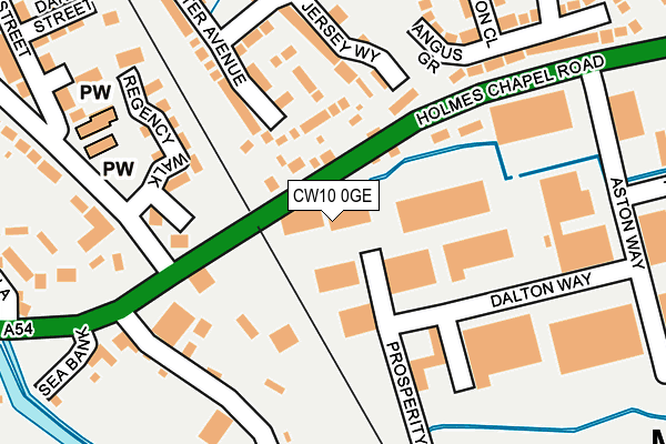 CW10 0GE map - OS OpenMap – Local (Ordnance Survey)