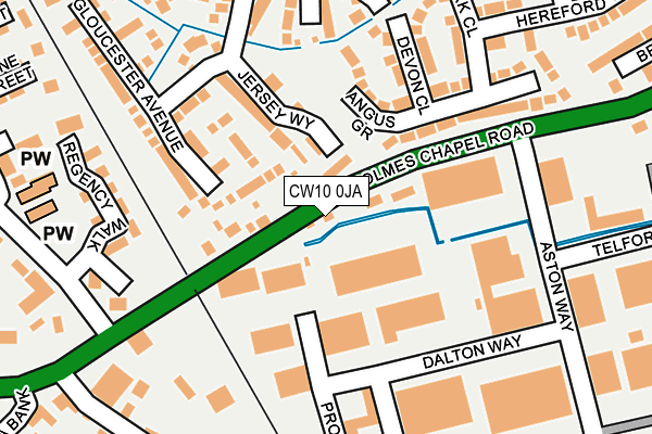 CW10 0JA map - OS OpenMap – Local (Ordnance Survey)