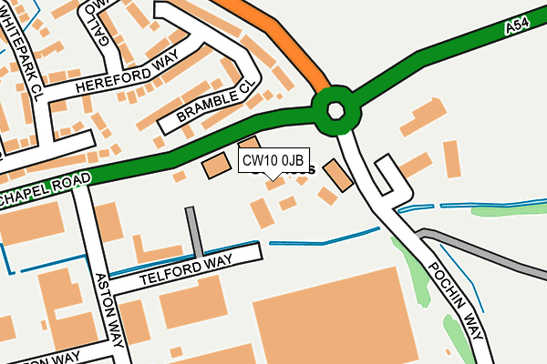 CW10 0JB map - OS OpenMap – Local (Ordnance Survey)