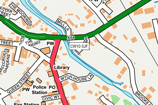 CW10 0JF map - OS OpenMap – Local (Ordnance Survey)