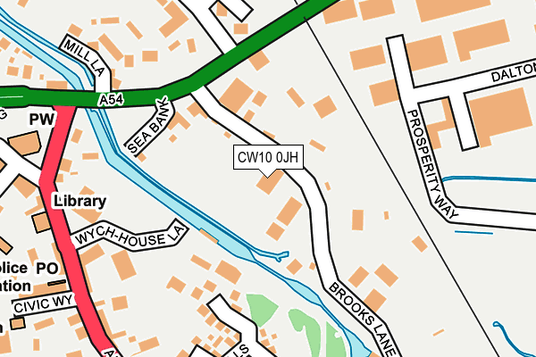 CW10 0JH map - OS OpenMap – Local (Ordnance Survey)