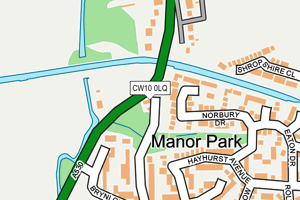 CW10 0LQ map - OS OpenMap – Local (Ordnance Survey)