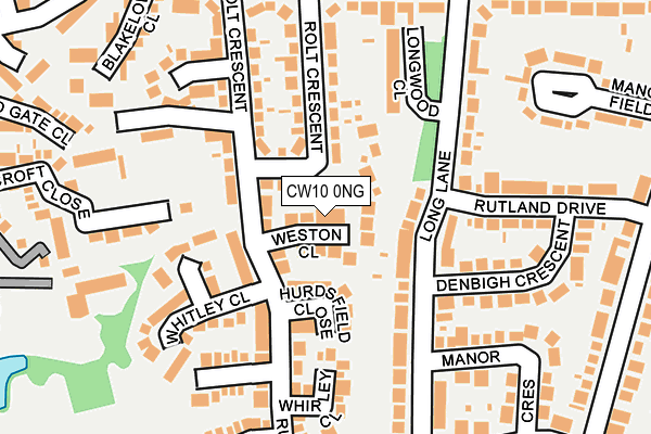 CW10 0NG map - OS OpenMap – Local (Ordnance Survey)