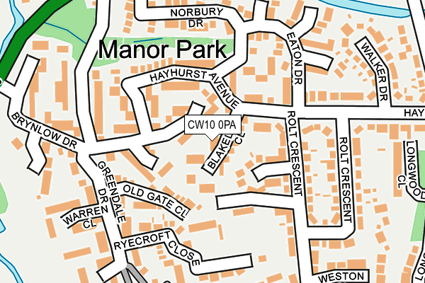 CW10 0PA map - OS OpenMap – Local (Ordnance Survey)