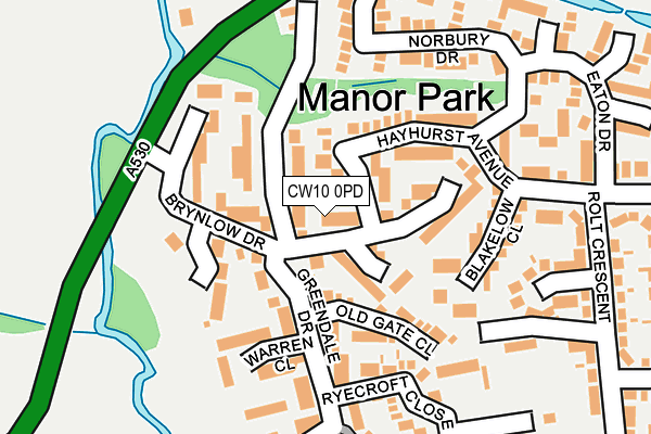 CW10 0PD map - OS OpenMap – Local (Ordnance Survey)