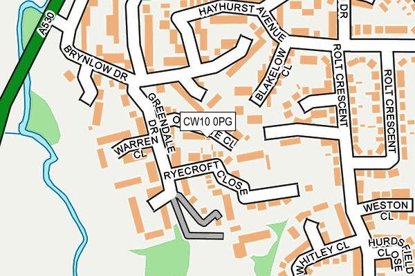 CW10 0PG map - OS OpenMap – Local (Ordnance Survey)