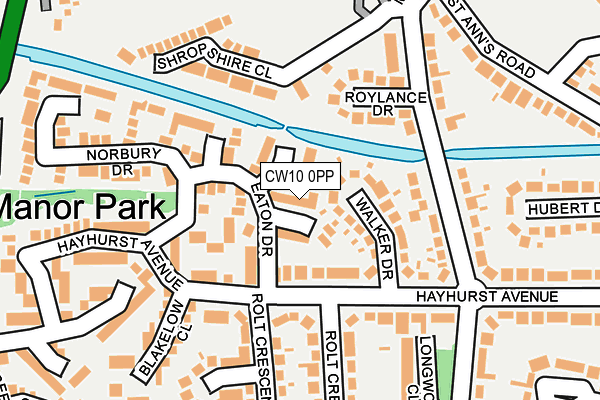 CW10 0PP map - OS OpenMap – Local (Ordnance Survey)