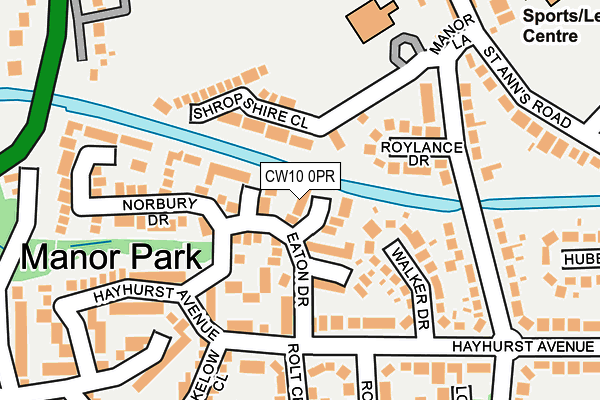 CW10 0PR map - OS OpenMap – Local (Ordnance Survey)