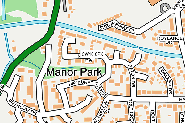 CW10 0PX map - OS OpenMap – Local (Ordnance Survey)