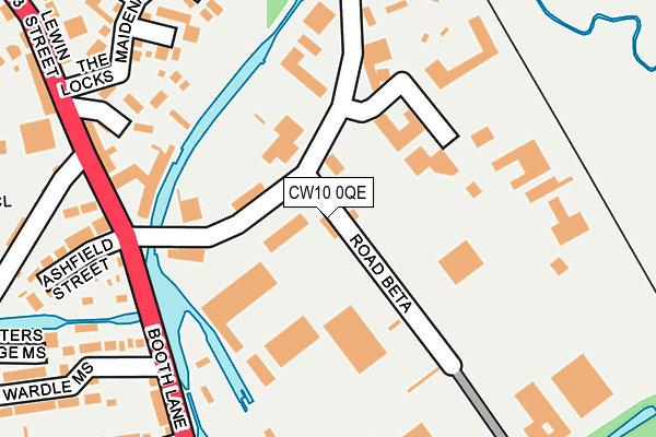 CW10 0QE map - OS OpenMap – Local (Ordnance Survey)
