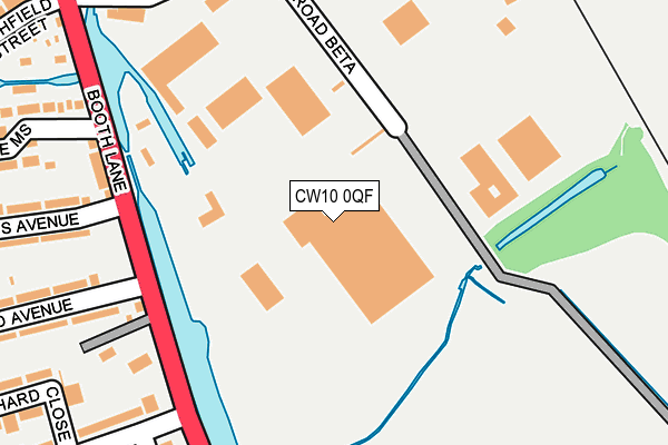 CW10 0QF map - OS OpenMap – Local (Ordnance Survey)