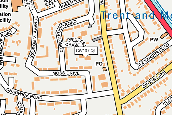 CW10 0QL map - OS OpenMap – Local (Ordnance Survey)