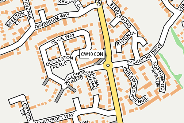 CW10 0QN map - OS OpenMap – Local (Ordnance Survey)