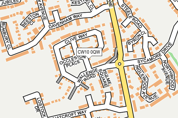CW10 0QW map - OS OpenMap – Local (Ordnance Survey)