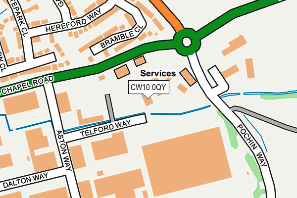 CW10 0QY map - OS OpenMap – Local (Ordnance Survey)