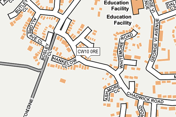 CW10 0RE map - OS OpenMap – Local (Ordnance Survey)