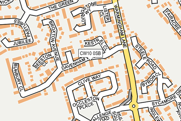 CW10 0SB map - OS OpenMap – Local (Ordnance Survey)