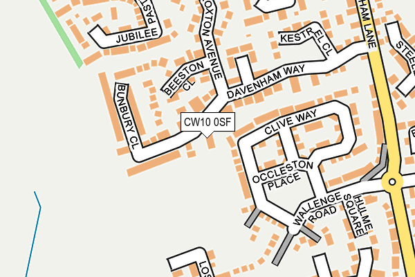 CW10 0SF map - OS OpenMap – Local (Ordnance Survey)