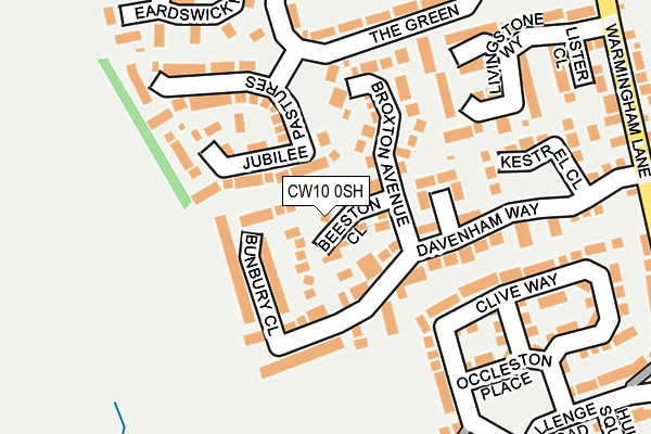 CW10 0SH map - OS OpenMap – Local (Ordnance Survey)