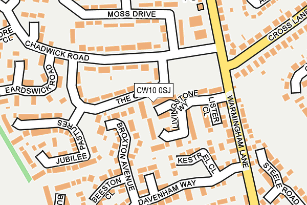 CW10 0SJ map - OS OpenMap – Local (Ordnance Survey)